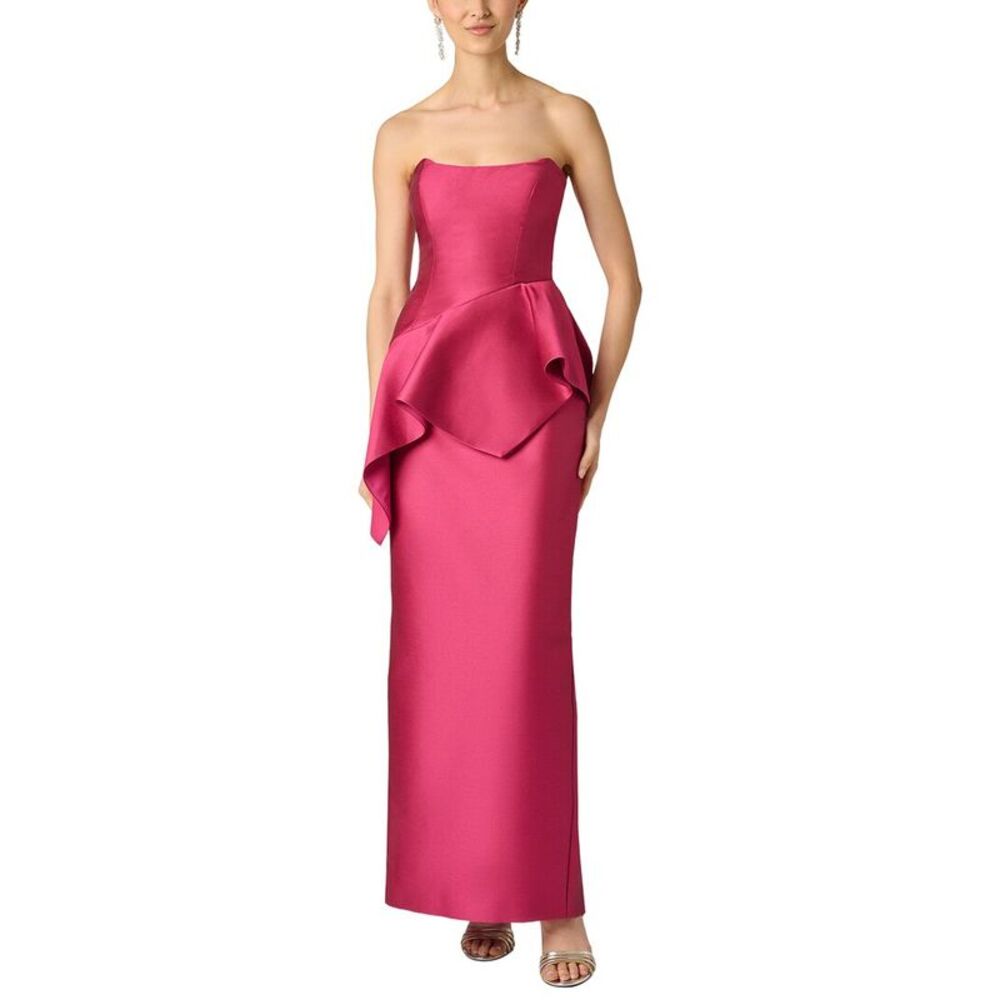 Aidan Mattox Womens Pebble Gazar Long Dress